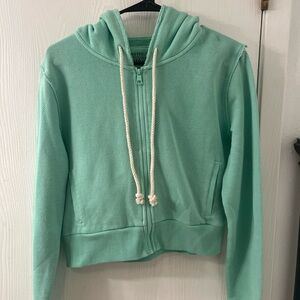 Mint Green Zip-Up Hoodie